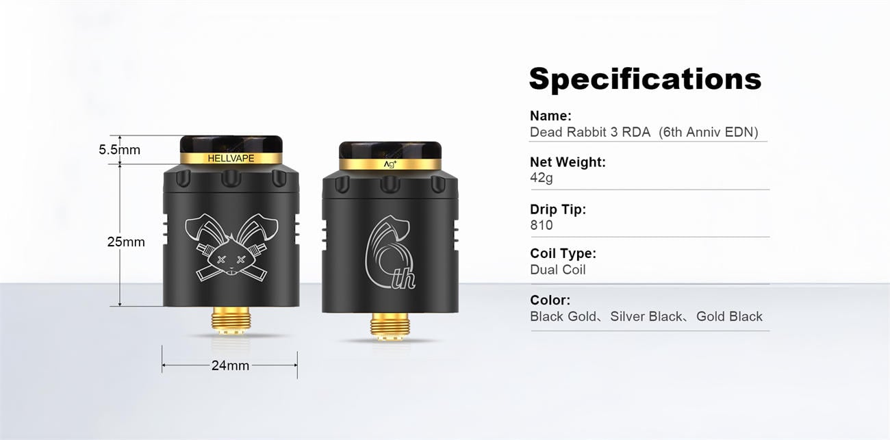 Hellvape Dead Rabbit 3 RDA Atomizer 24mm (6th Anniv EDN) 5