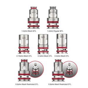 Vaporesso GTX Coil for Target 80 / Target PM30 , GTX One / Go 40 / Go 80, GEN Nano / Air 40 / PT60 / PT80 S / Gen160 / FIT 40,  Xiron, Luxe PM40 / PM80 / PM80 S, SWAG PX80,  Luxe XR / XR MAX / X PRO / LUXE X2 (5pcs/pack)