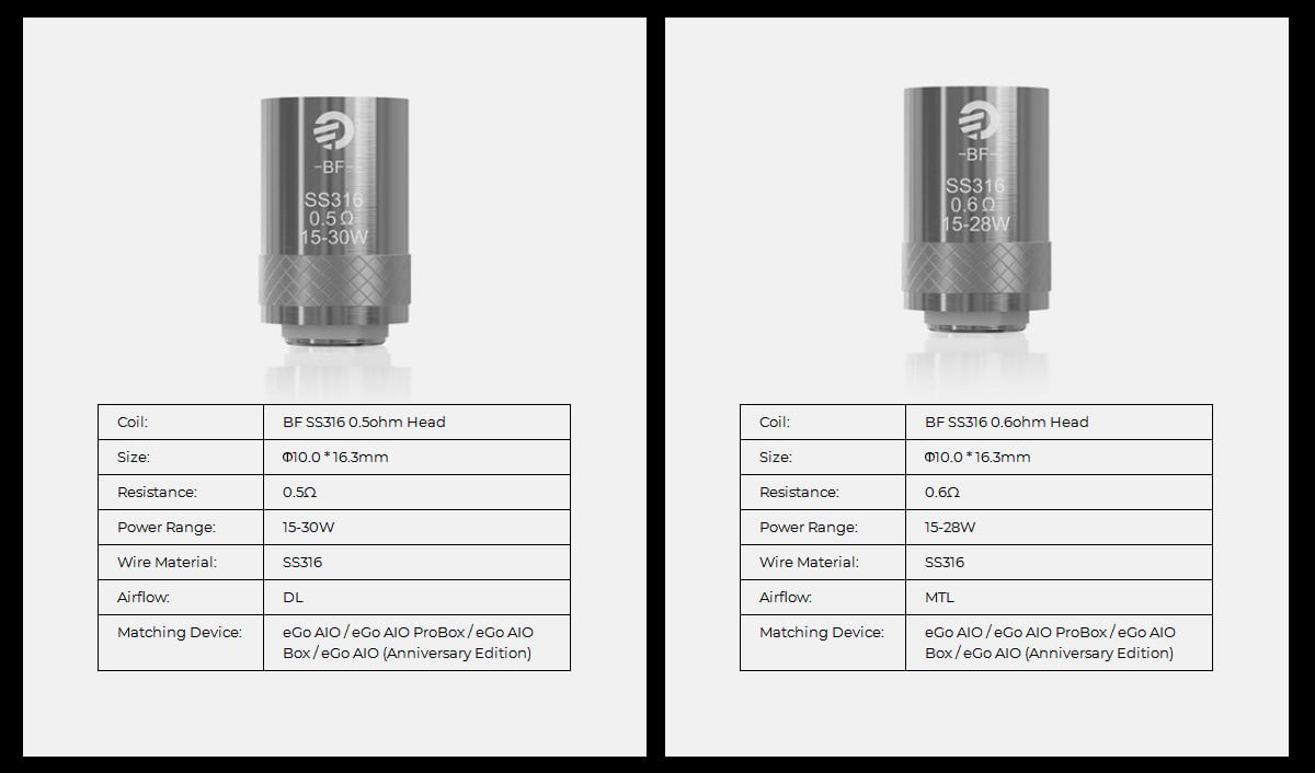 Joyetech BF Series Coil Head for Cubis & Cuboid Mini Atomizer & Egrip II & Aio & Aio D16 & Aio D22 & AIO PRO C & AIO PRO XL & AIO PRO & Cubis Pro & Evic Aio & AIO BOX (5pcs/pack) 1