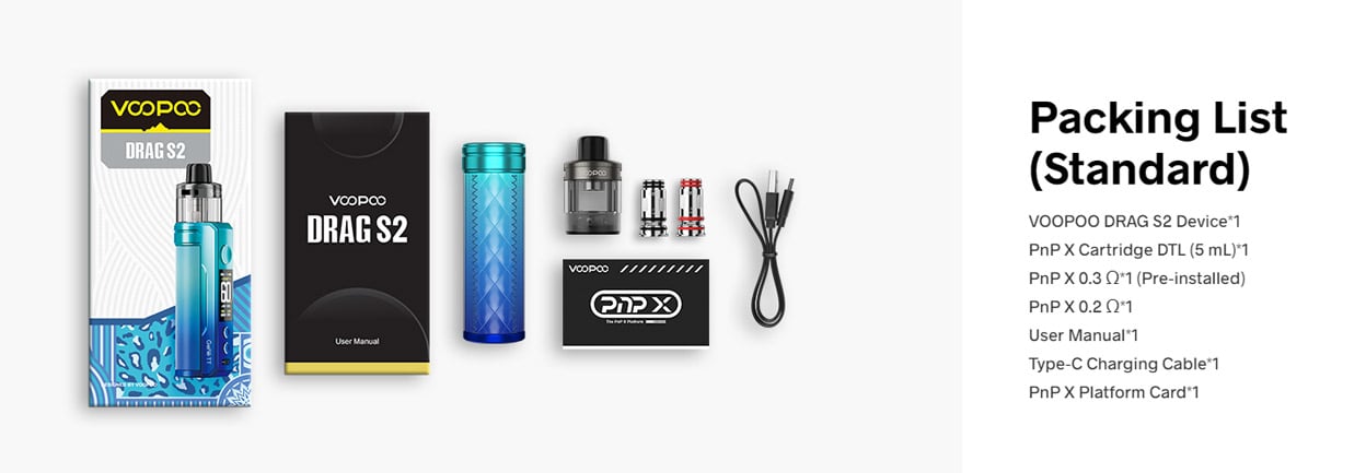 Voopoo Drag S2 60W Box Mod Kit with PnP X Cartridge DTL 2500mAh 5ml, Auto Power Off if no Operation for 10 Minutes 17