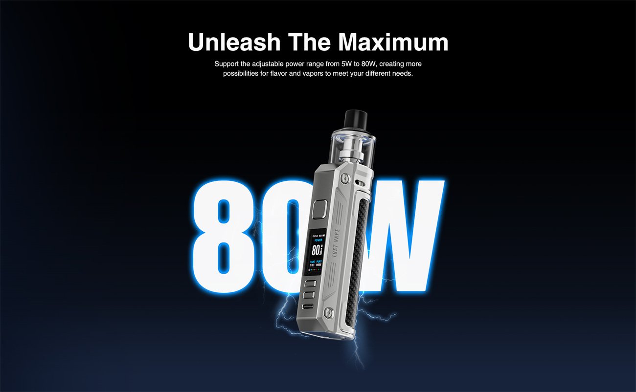 Lost Vape Thelema Urban 80W Box Mod Kit with UB Ultra Pod 5.5ml 7