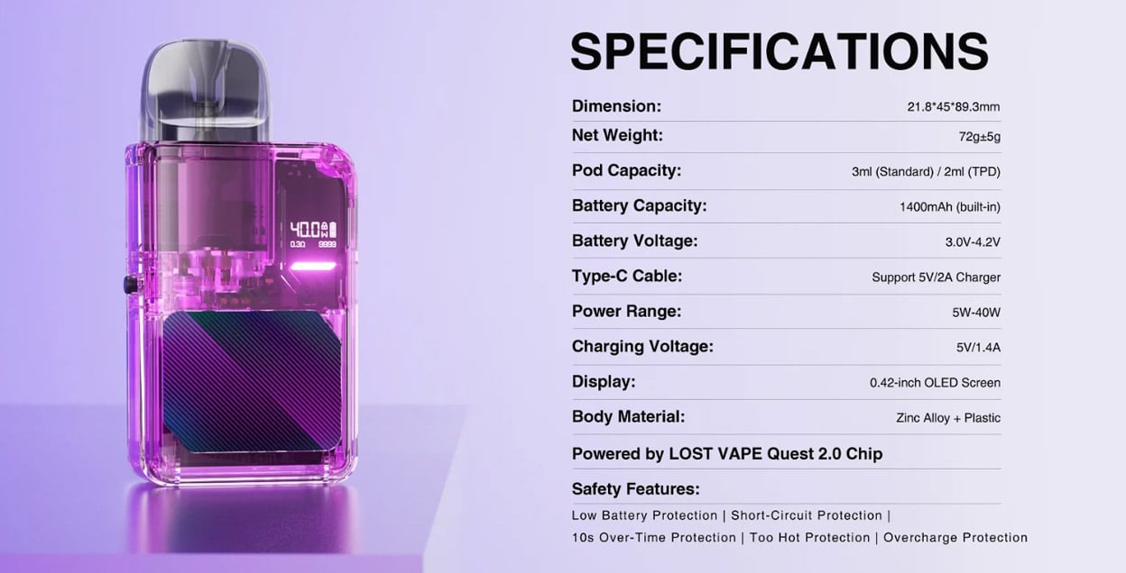 Lost Vape Thelema Elite Art 40 Pod Kit 1400mAh 3ml 12