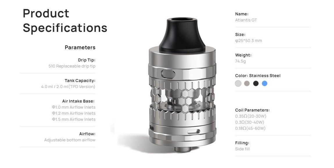 Aspire Atlantis GT Tank Atomizer 4ml 7