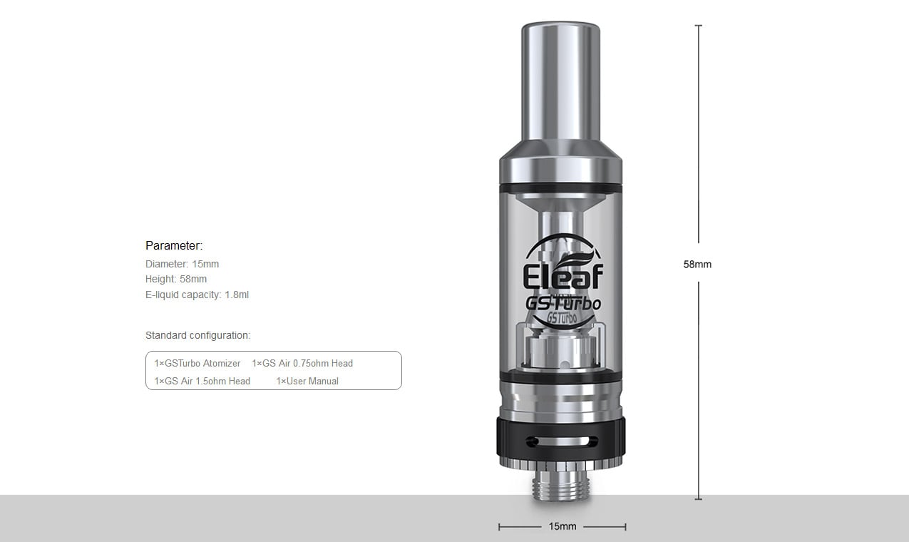 Eleaf GS Turbo Tank Atomizer 1.8ml 1