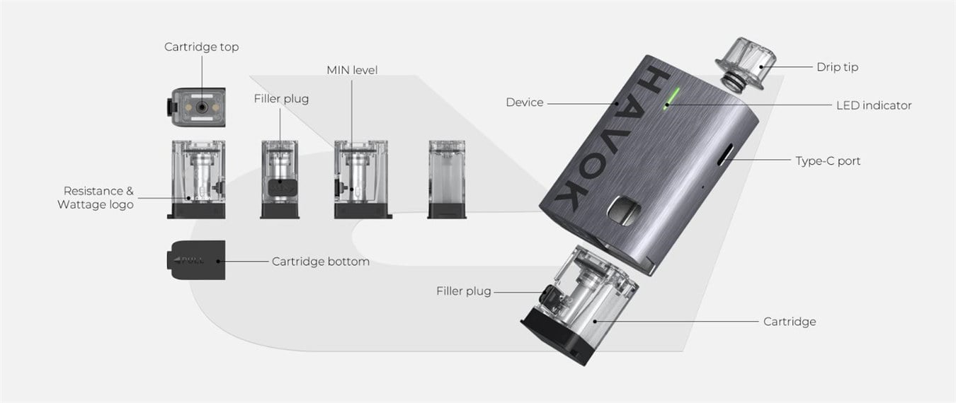 Uwell Havok R Pod System Kit 950mAh 3ml 8