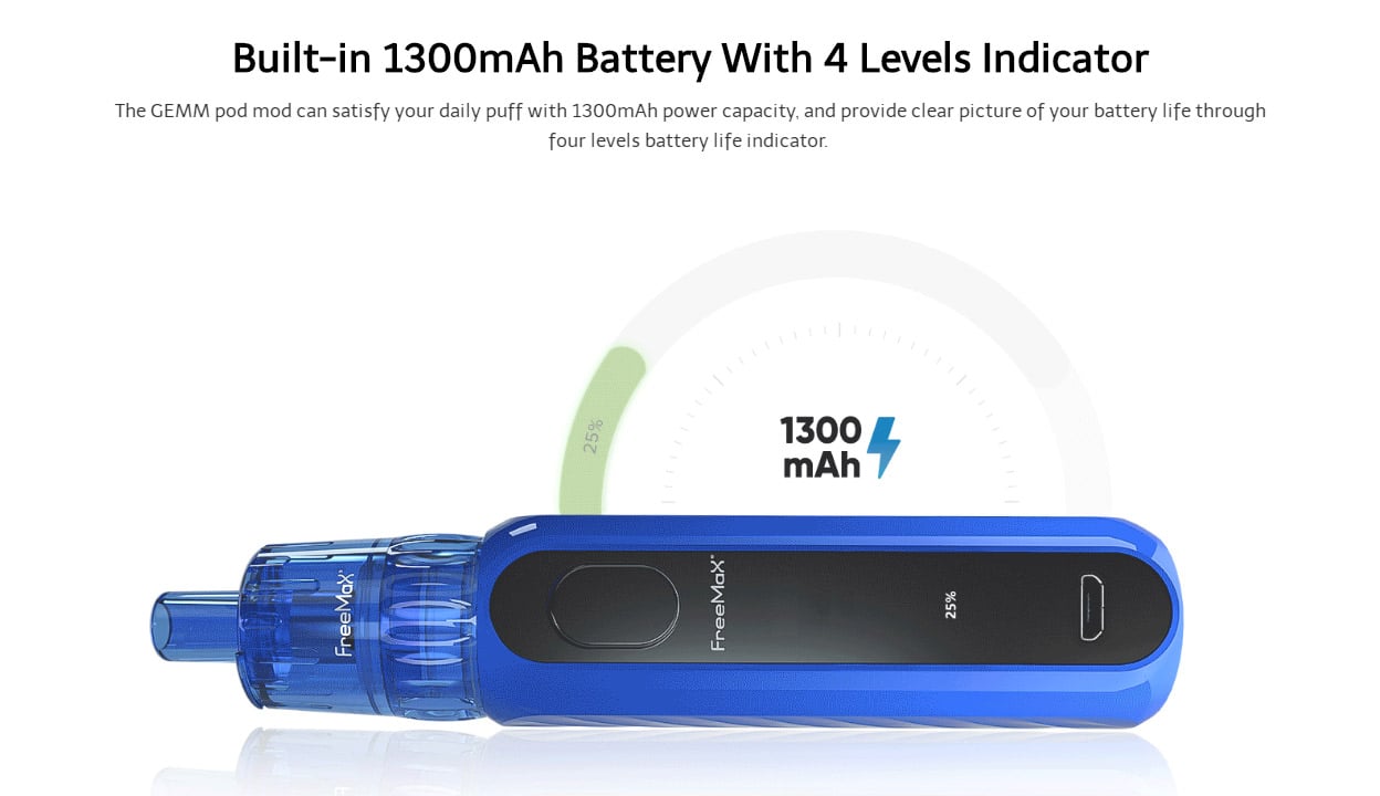 FreeMax Gemm 25W Pod Mod Kit 1300mAh 2ml 11