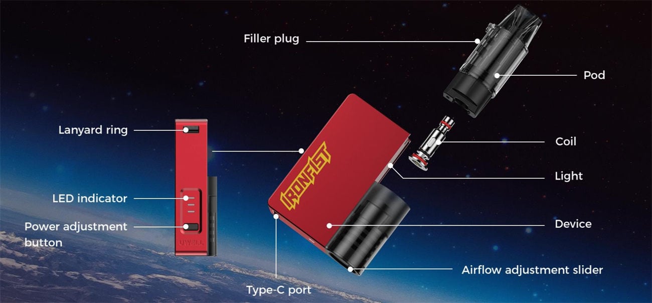 Uwell Caliburn & Ironfist L Pod System Kit 690mAh 2.5ml 3