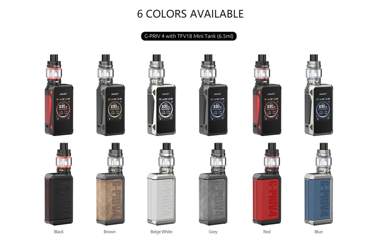 Smok G-Priv 4 230W Mod Kit with TFV18 Mini Tank 6.5ml 2