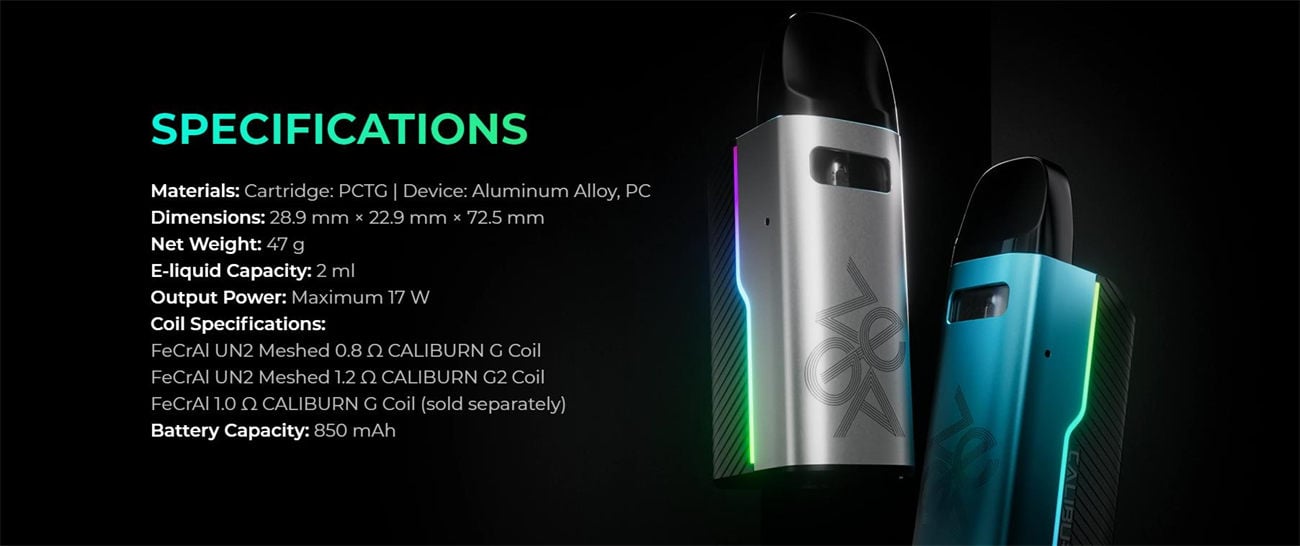 Uwell Caliburn GZ2 Pod System Kit 850mAh 2ml 12