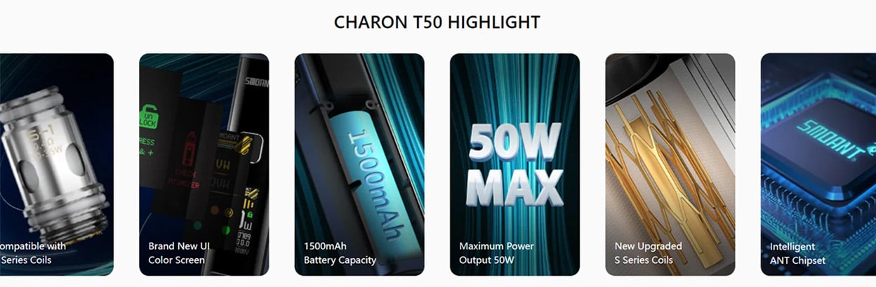 Smoant Charon T50 Pod Mod Kit 1500mAh 4ml 3