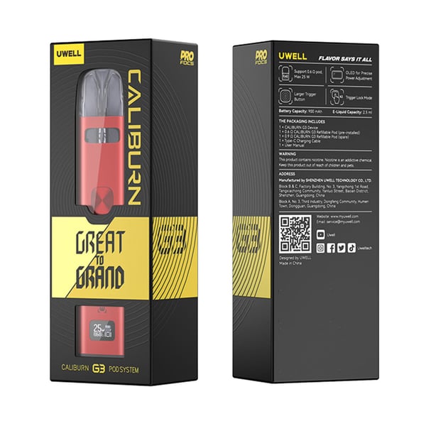 Uwell Caliburn G3 Pod System Kit 900mAh 2.5ml / 2ml