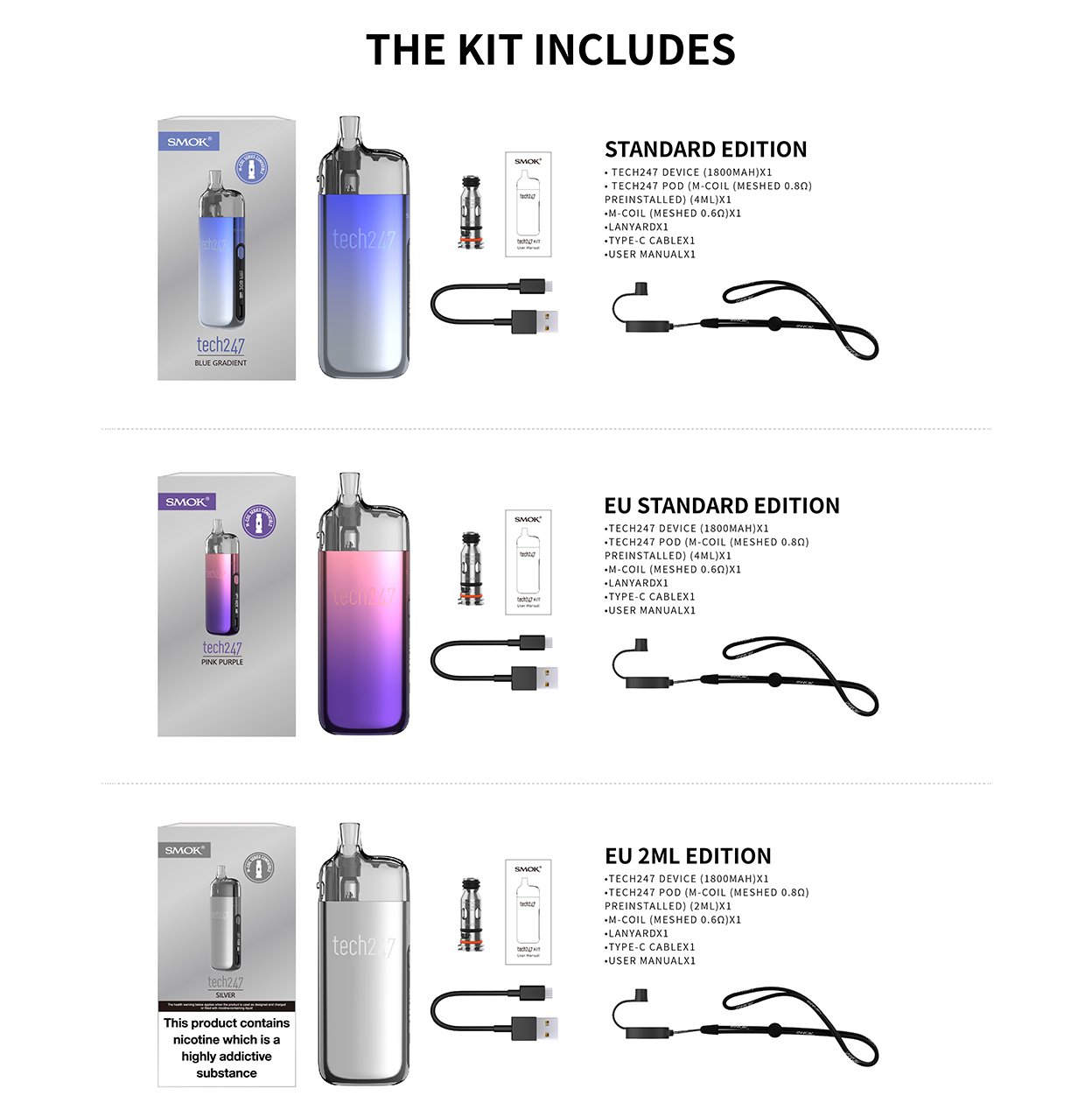 SMOK Tech247 Pod System Kit 1800mAh 4ml 15