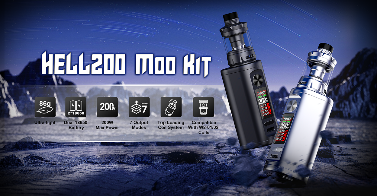 Hellvape Hell200 Box Mod Kit with TLC Sub Ohm Tank 6.5ml 1