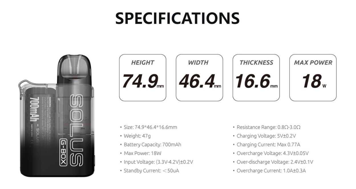 SMOK Solus G-Box Pod System Kit 700mAh 2.5ml 5