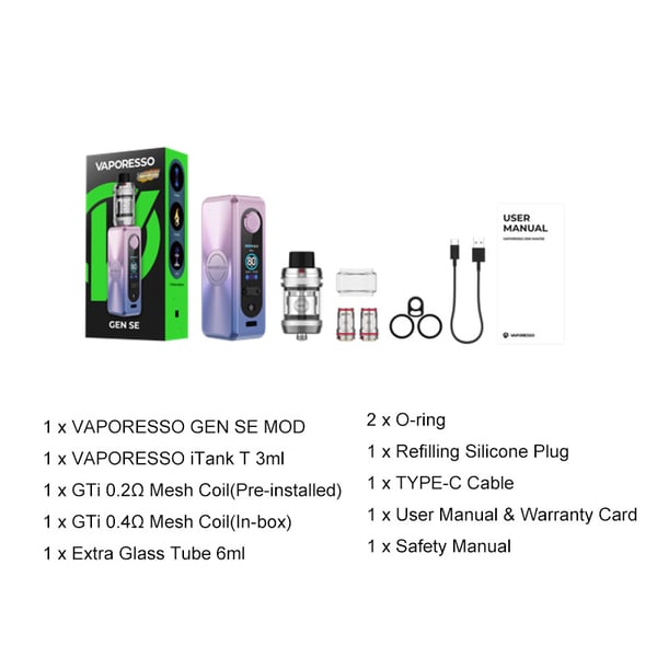 Vaporesso GEN SE Mod Kit With iTank T Atomizer 3ml