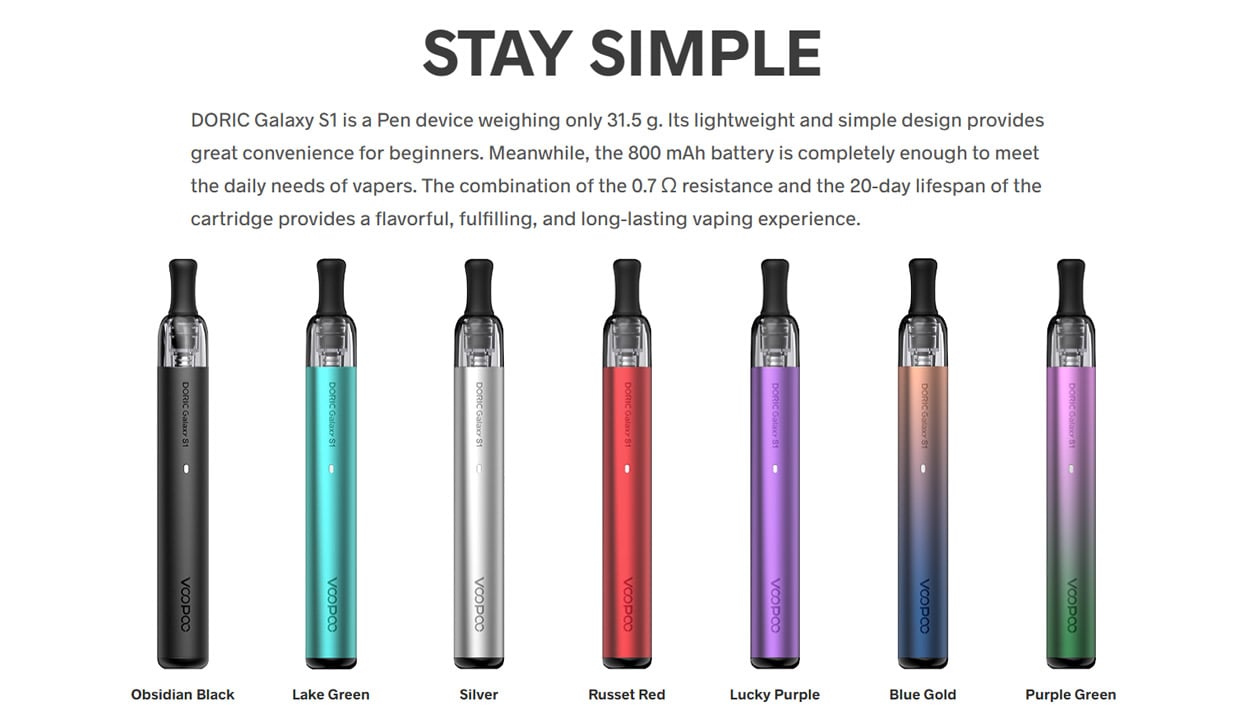 Voopoo Doric Galaxy S1 Pod System Kit 800mAh 2ml 2