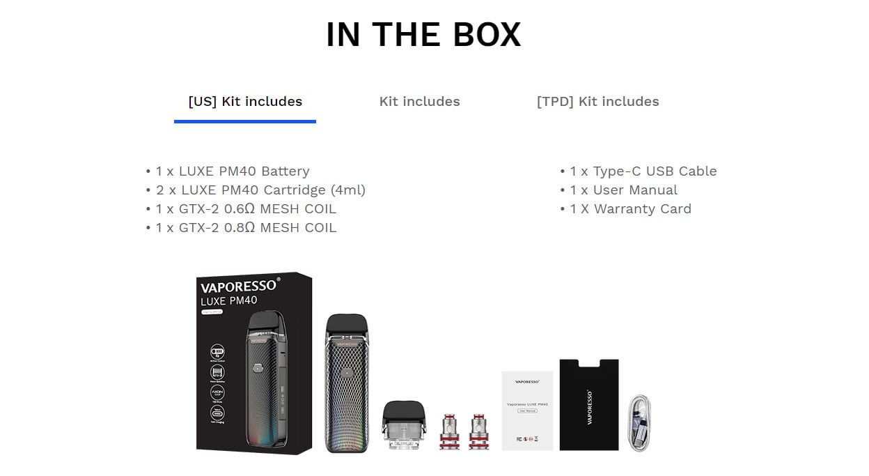 Vaporesso Luxe PM40 Pod System Kit 1800mAh 4ml 14