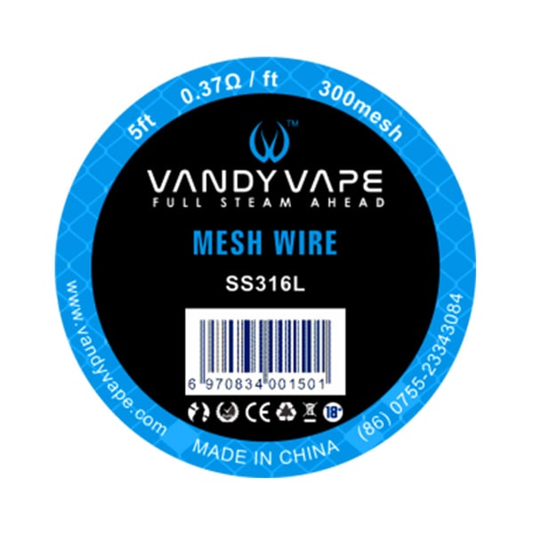 5ft Vandy vape SS316L Mesh Wire 300mesh