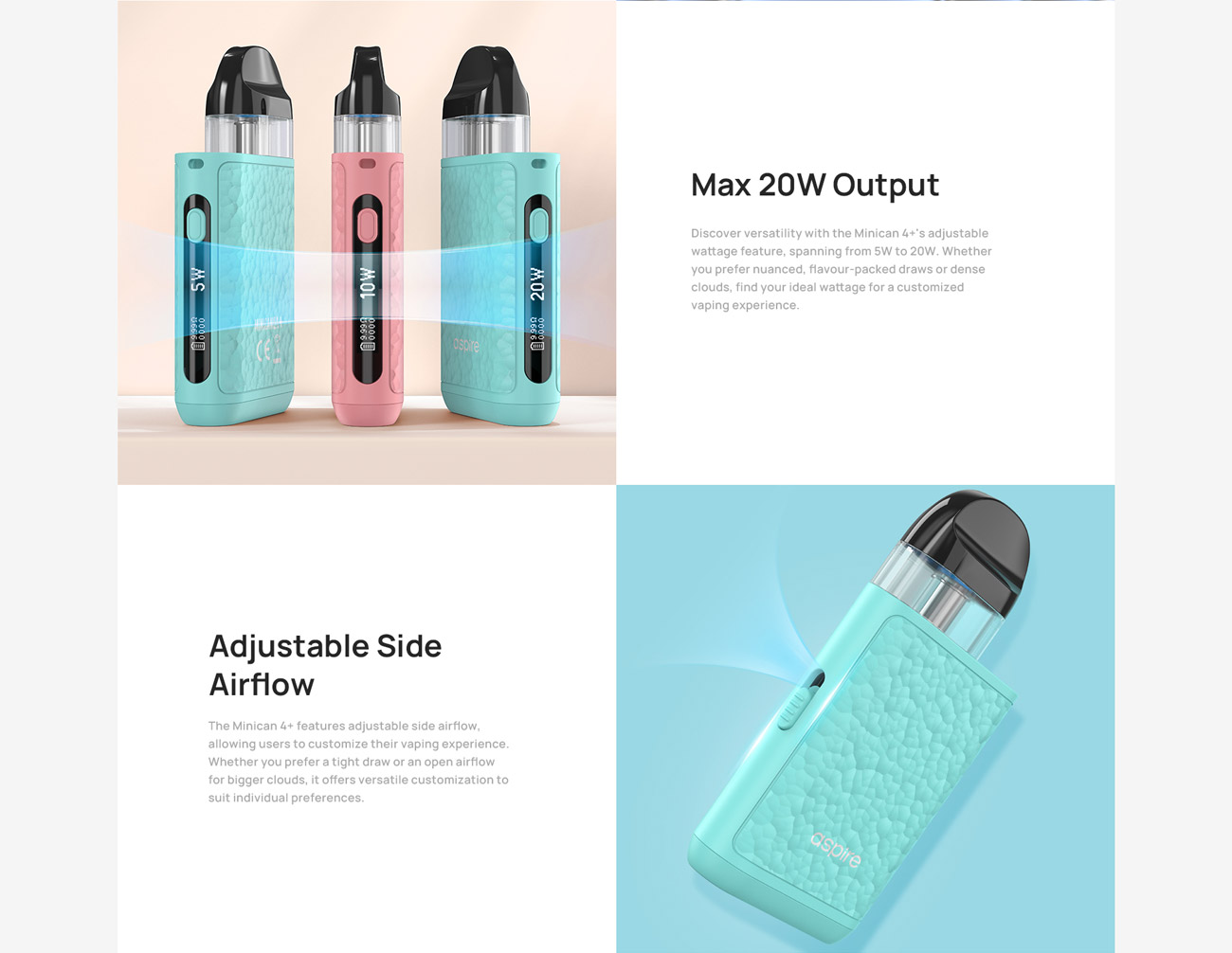 Aspire Minican 4 Plus Pod System Kit 1000mAh 3ml 6