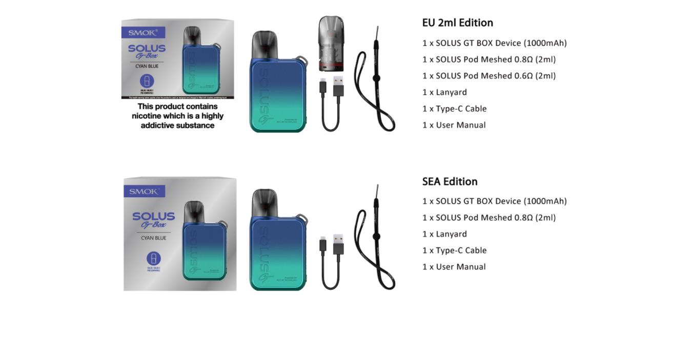 SMOK Solus GT Box Pod System Kit 1000mAh 2ml 18