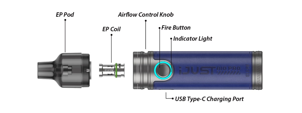 Eleaf iJust Aio Pro 70W Battery with EP Pod Kit 3000mAh 5ml 9