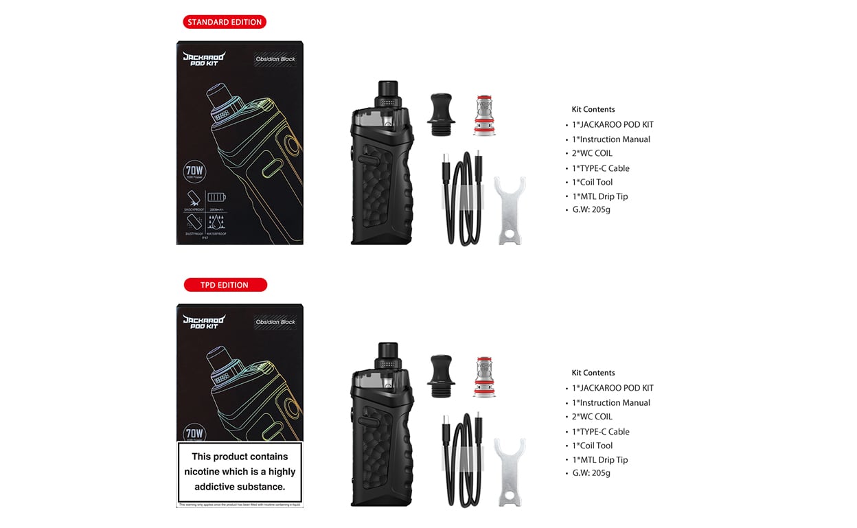 Vandy Vape Jackaroo 70W Pod System Kit 2000mAh 4.5ml 15