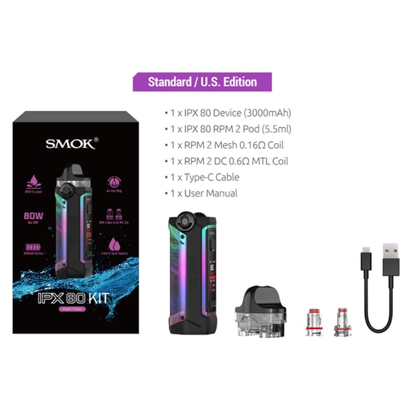 SMOK IPX80 80W Pod Mod Kit 3000mAh 5.5ml