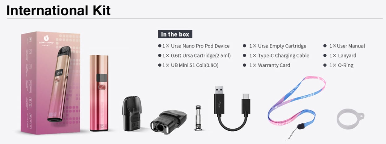 Lost Vape Ursa Pro / Ursa Nano Pro Pod System Kit 900mAh 2.5ml 11