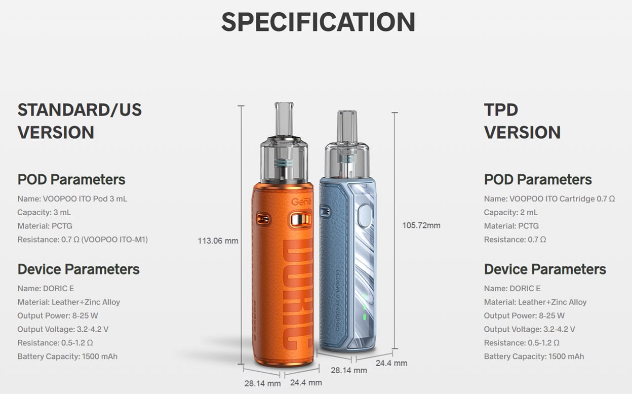 VOOPOO DORIC E Pod System Kit 1500mAh 3ml 17