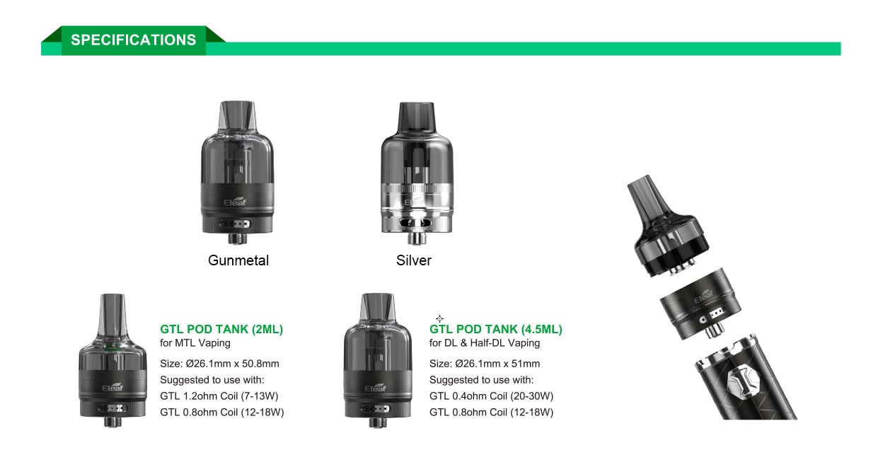 Eleaf GTL Pod Tank Atomizer 4.5ml 1