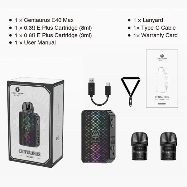 Lost Vape Centaurus E40 Max Pod Kit 1400mAh 3ml