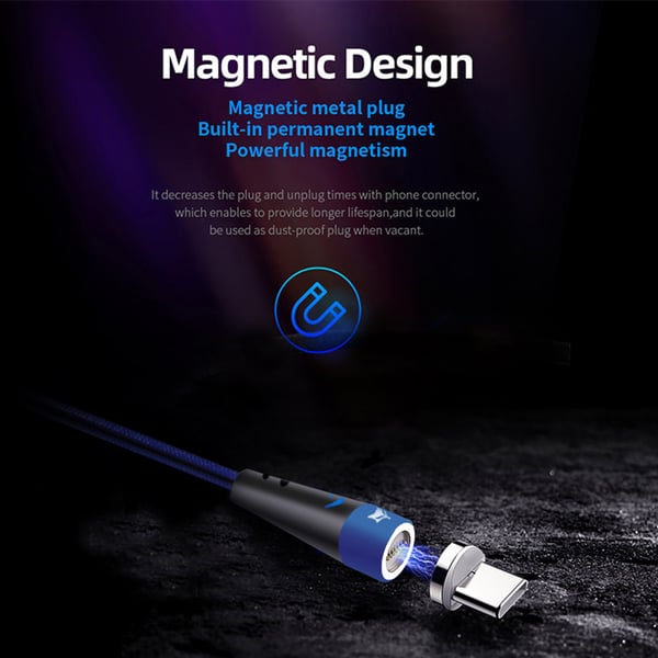 Kumiho K1 3 in 1 Magnetic 3A Braided Fast Charge Sync Cable