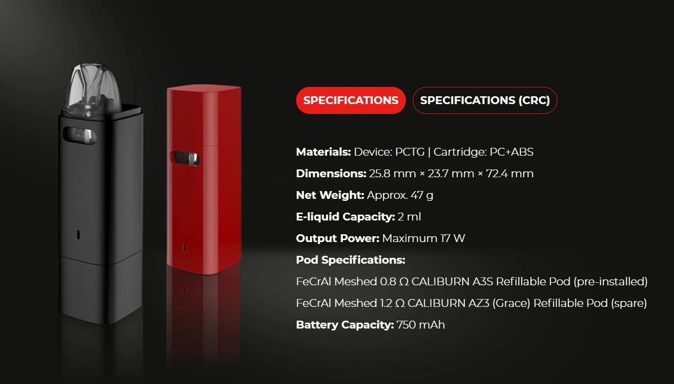 Uwell Caliburn AZ3 Grace Pod System Kit 750mAh 2ml 10