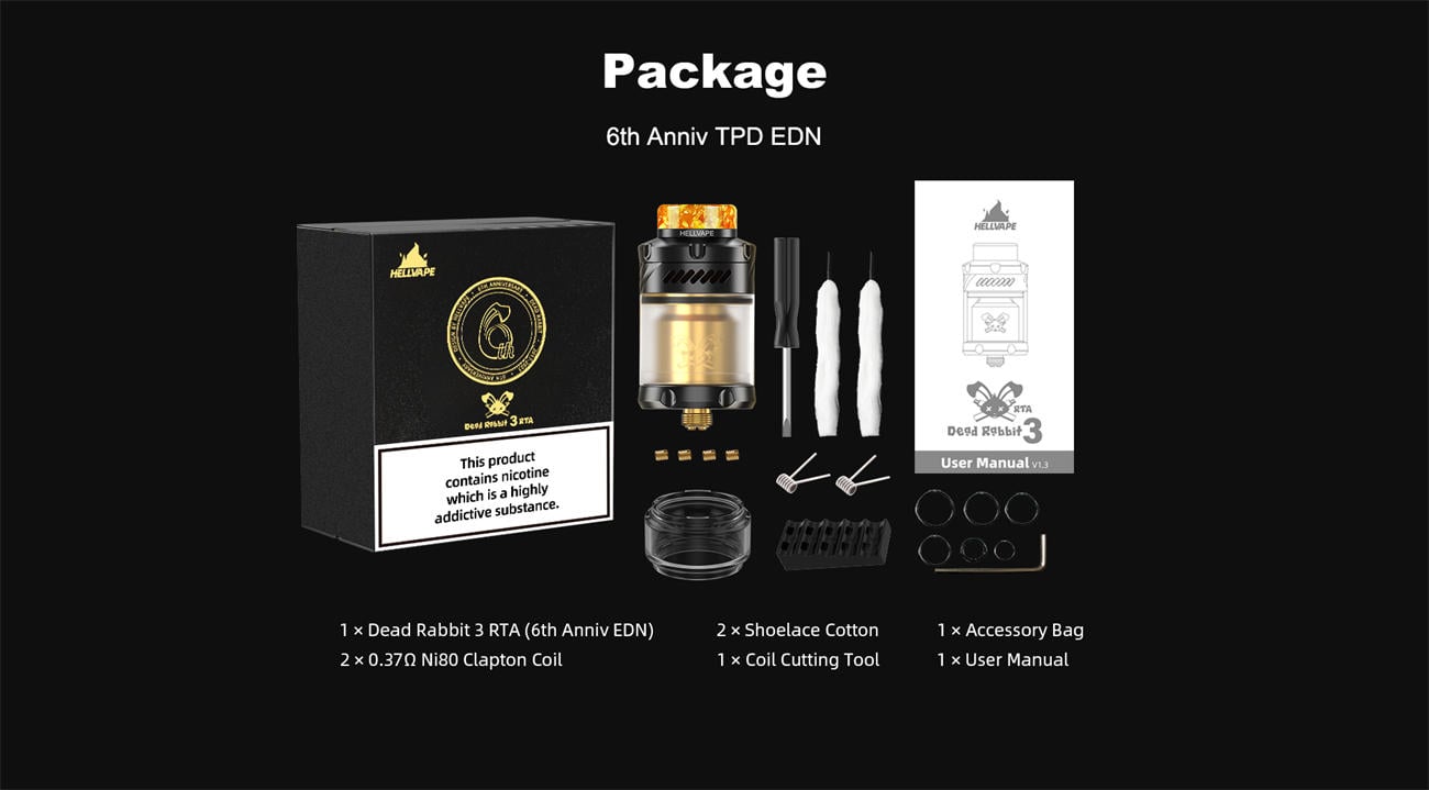 Hellvape Dead Rabbit 3 RTA Atomizer 5.5ml 25mm (6th Anniv EDN) 7