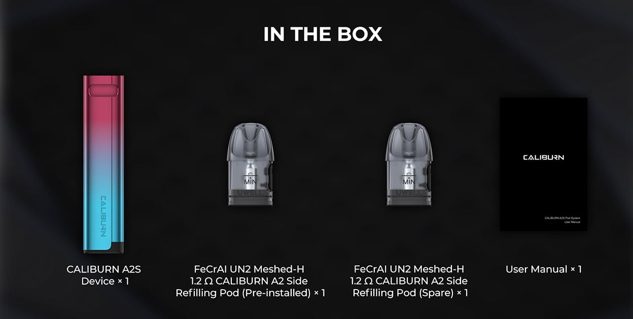 Uwell Caliburn A2S Pod System Kit 520mAh 2ml 14