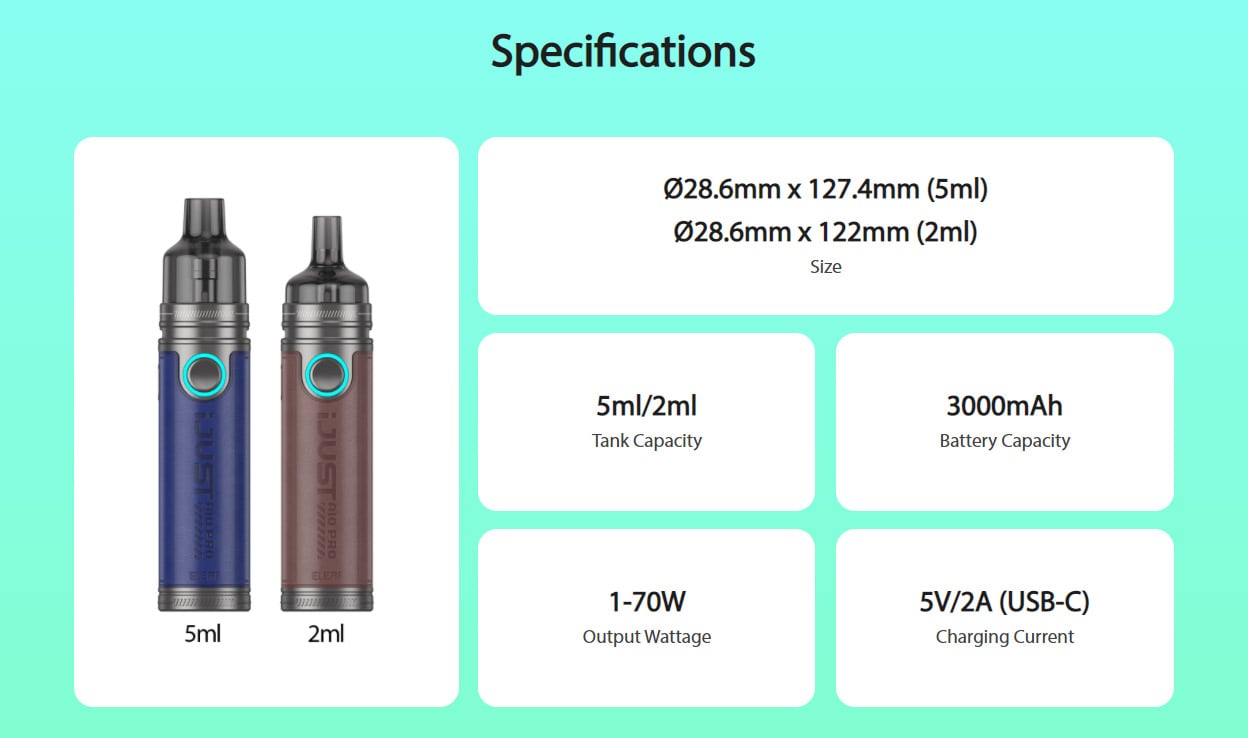 Eleaf iJust Aio Pro 70W Battery with EP Pod Kit 3000mAh 5ml 10