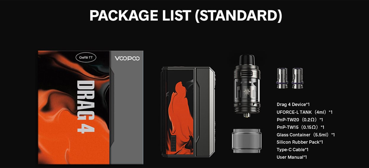 Voopoo Drag 4 Box Mod Kit with Uforce-L Tank Atomizer 4ml 19