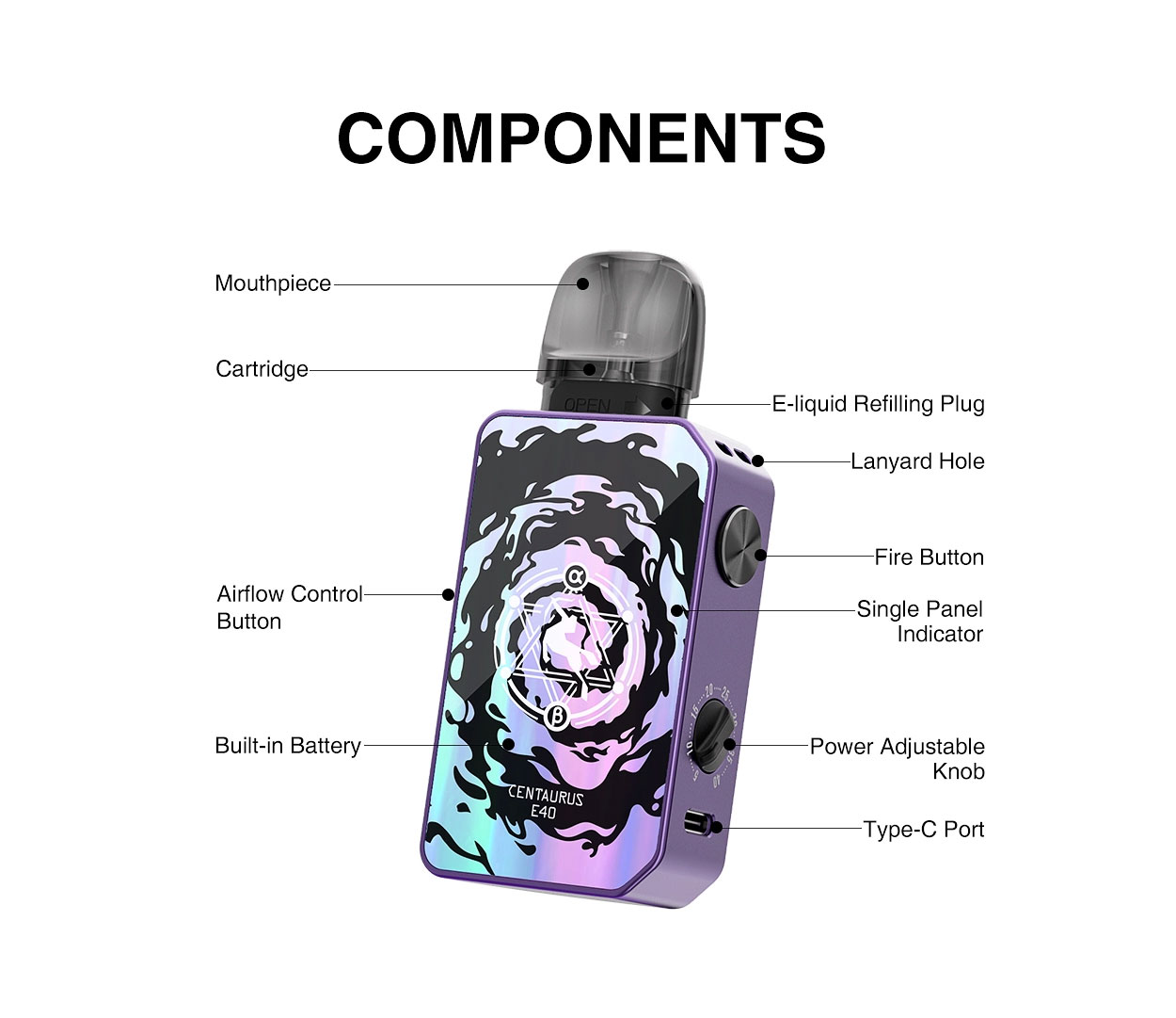 Lost Vape Centaurus E40 Pod Kit 1400mAh 3ml 2