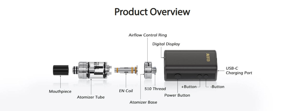 Eleaf Mini iStick 20W Box Mod Kit with En Drive Tank Atomizer 1050mAh 2ml 9