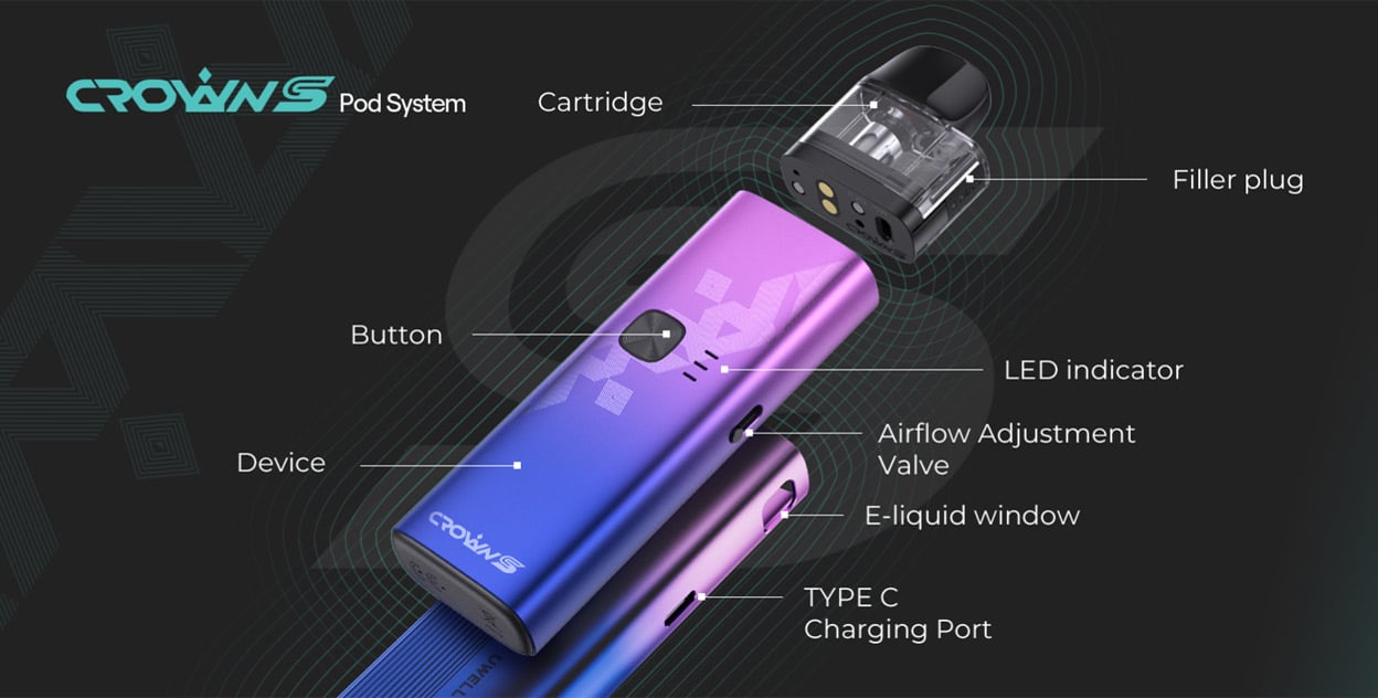 Uwell Crown S Pod System Kit 1500mAh 5ml 6