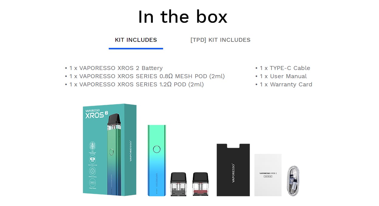 Vaporesso XROS 2 Pod System Kit 1000mAh 2ml 15