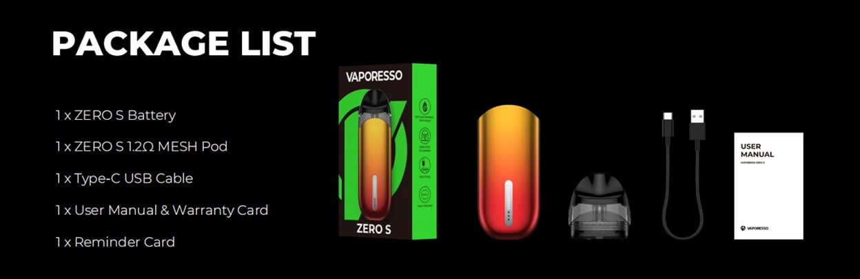 Vaporesso Zero S Pod System Kit 650mAh 2ml 12