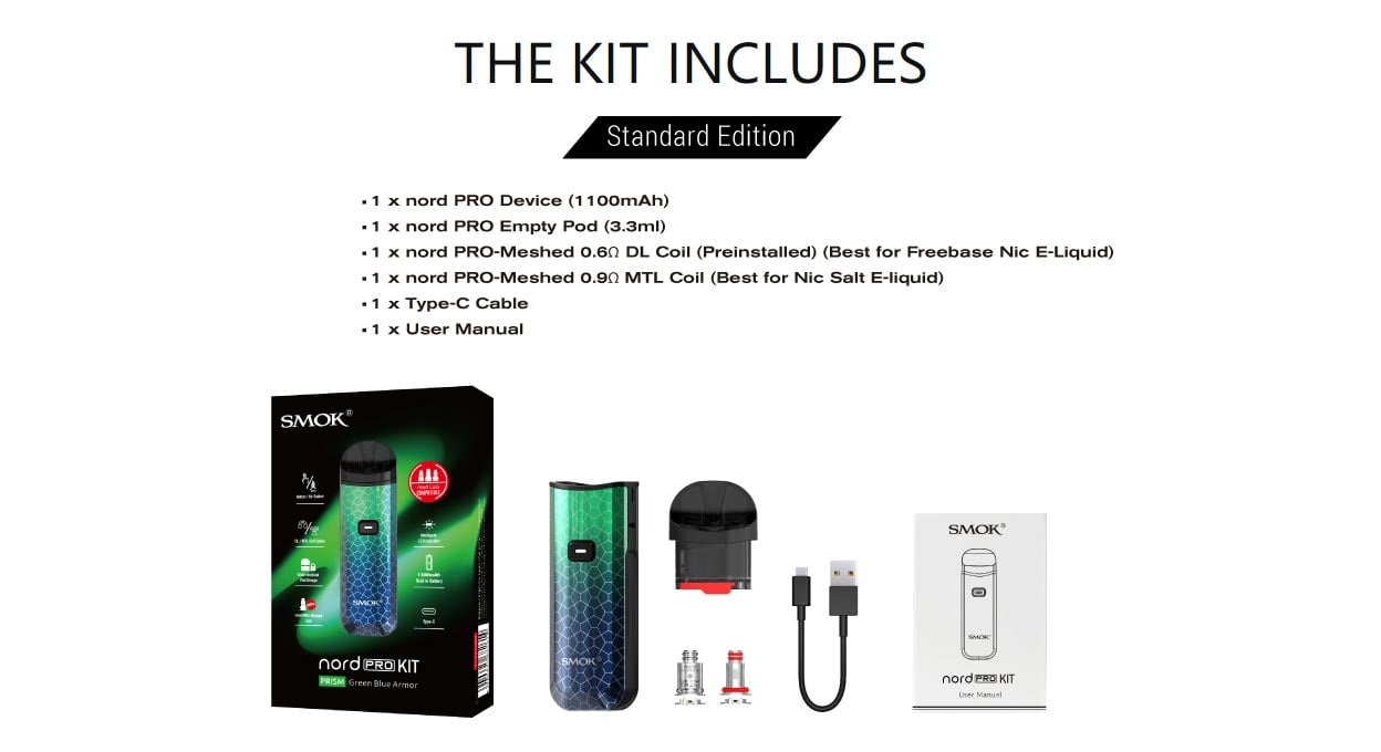 SMOK Nord Pro Pod System Kit 1100mAh 3.3ml 5