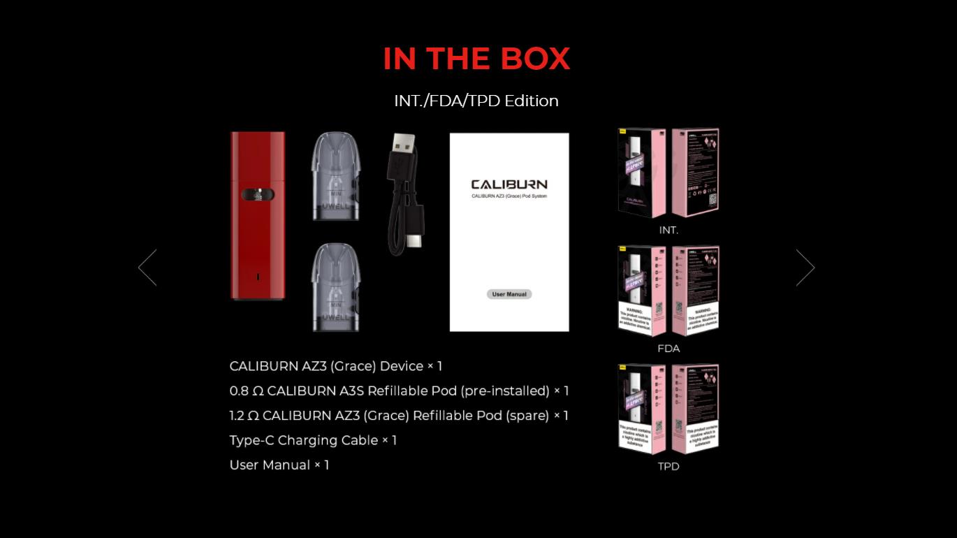 Uwell Caliburn AZ3 Grace Pod System Kit 750mAh 2ml 11