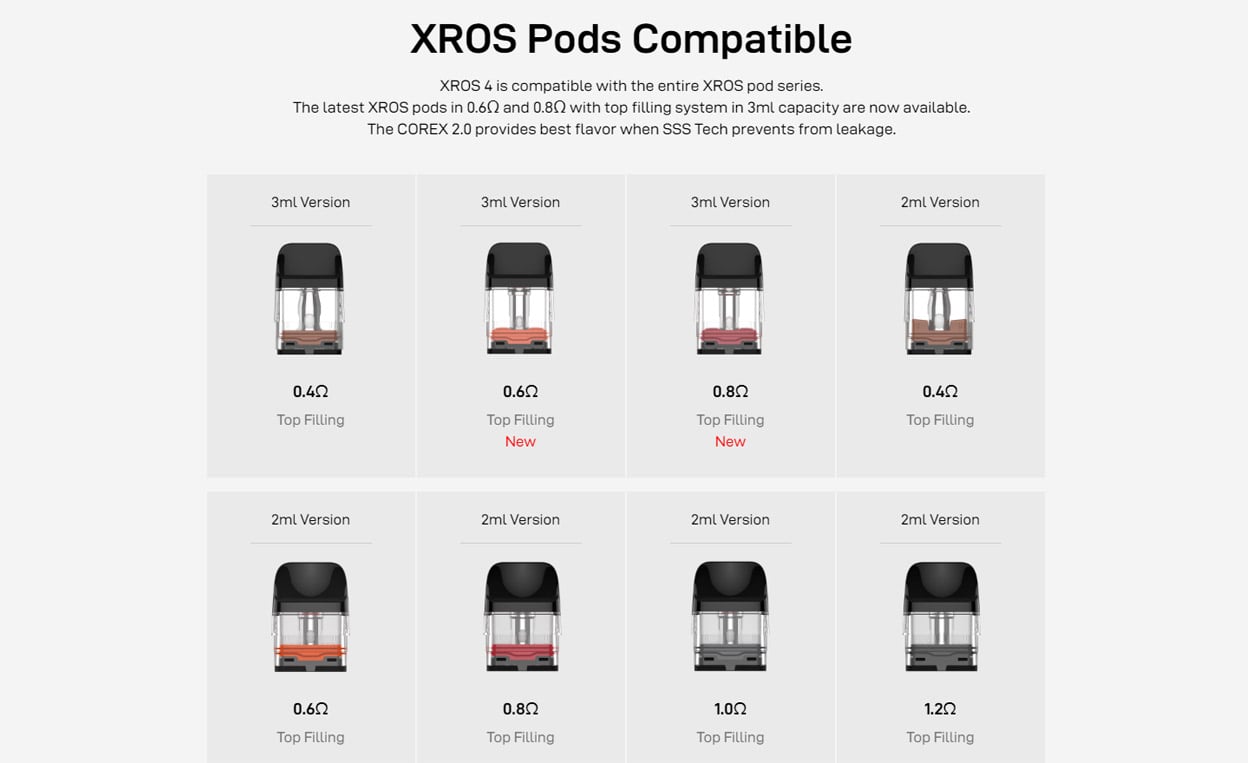 Vaporesso XROS 4 Pod System Kit 1000mAh 3ml 10