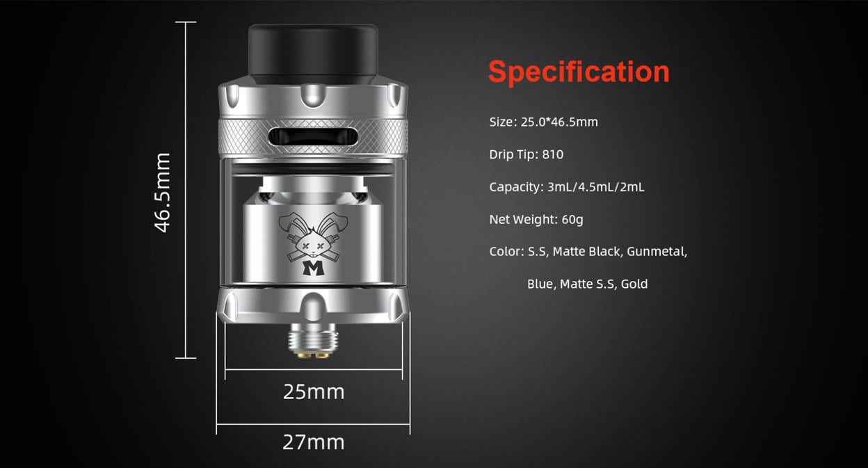 Hellvape Dead Rabbit M RTA Atomizer 4.5ml 7