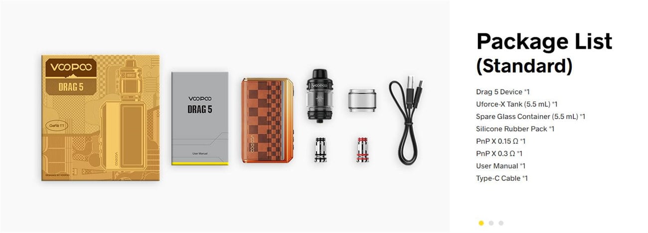 Voopoo Drag 5 177W Box Mod Kit with Uforce-X Tank Atomizer 5.5ml 13