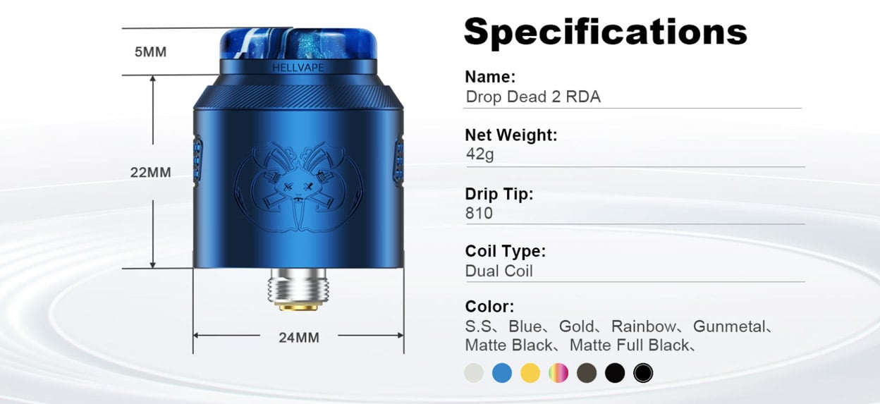 Hellvape Drop Dead 2 RDA Atomizer 24mm 8