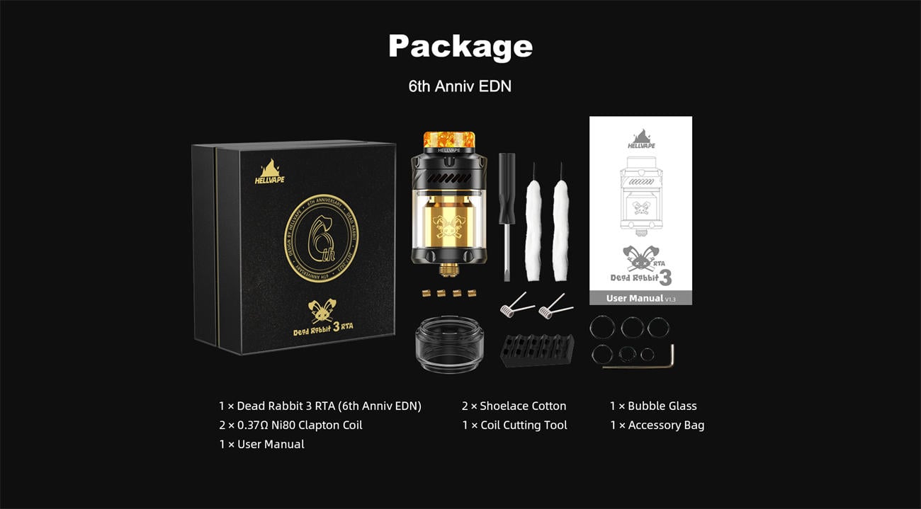 Hellvape Dead Rabbit 3 RTA Atomizer 5.5ml 25mm (6th Anniv EDN) 6