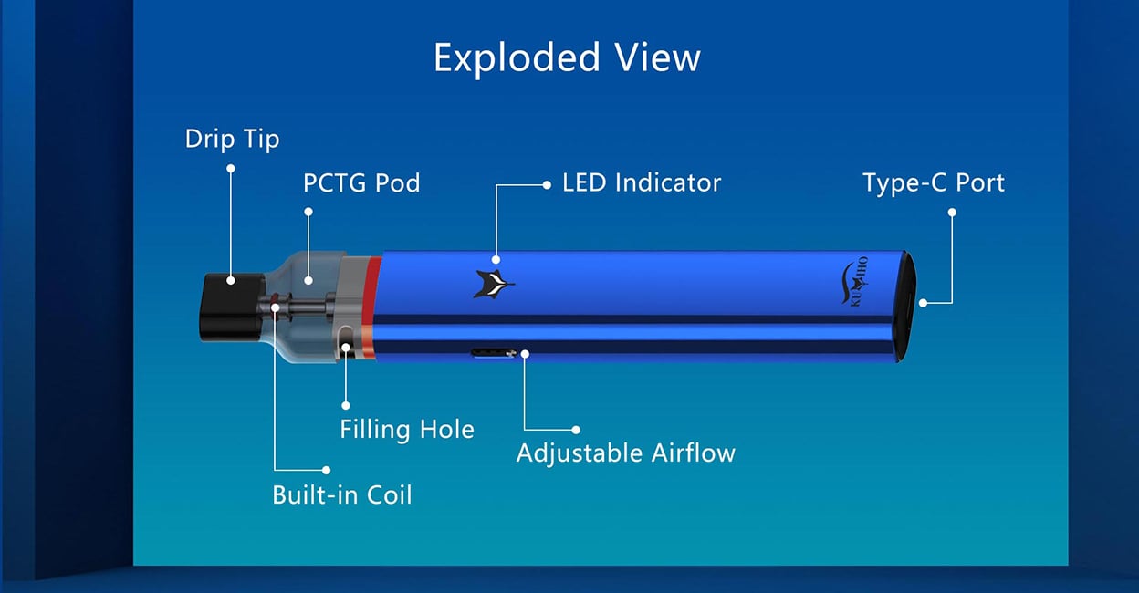 Kumiho Model V Pod System Kit 600mAh 2ml 11
